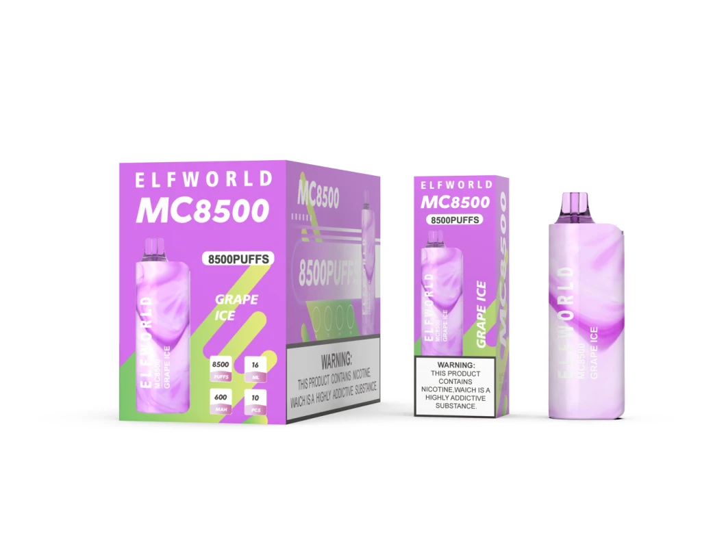 Wholesale Original Brand Elfworld Mc 8500 Puffs Disposable Vape Pen Electronic Cigarette Vapes Hot Selling in UK USA Best Taste and Nice Aromas